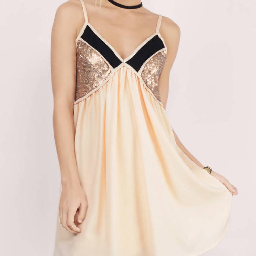 Peach dress with sequins